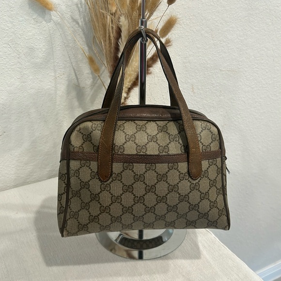GUCCI LEATHER BOSTON HAND BAG - Picture 1 of 14